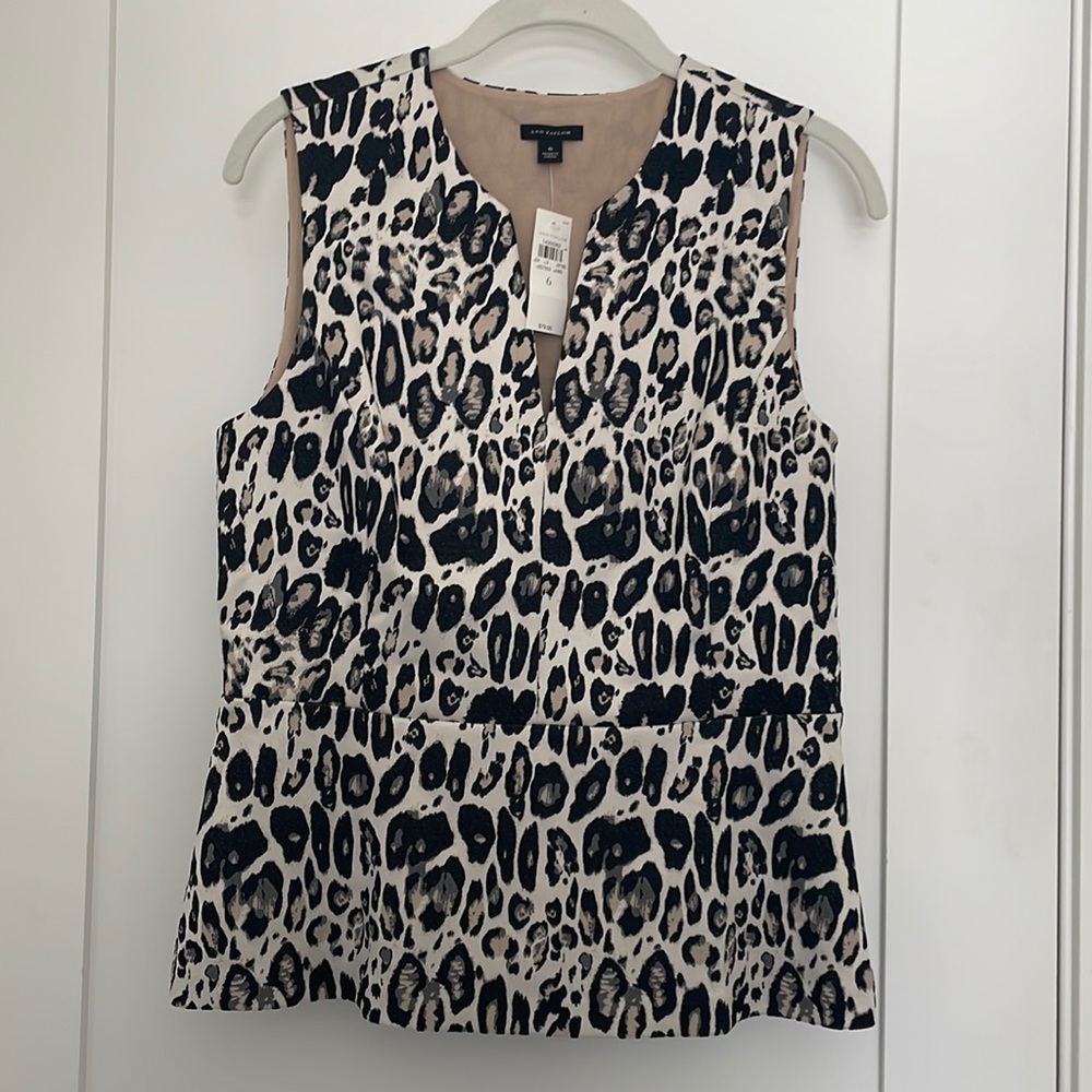 Ann Taylor tank shell- leopard print.